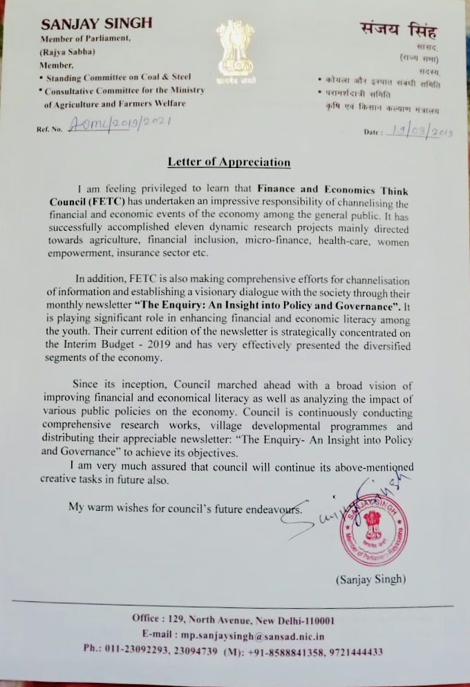 Letter of Appreciation